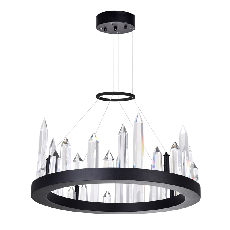 CWI Lighting Juliette Transitional Metal LED Chandelier in Black