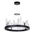 CWI Lighting Juliette Transitional Metal LED Chandelier in Black