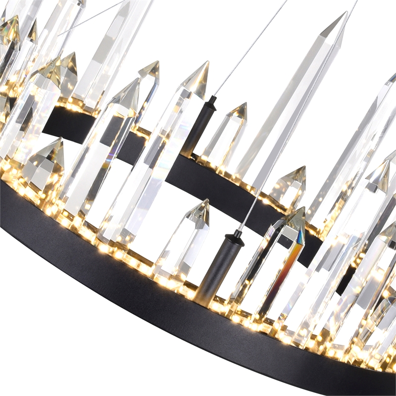 CWI Lighting Juliette Transitional Metal LED Chandelier in Black