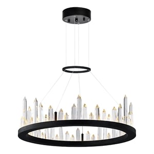 CWI Lighting Juliette Transitional Metal LED Chandelier in Black