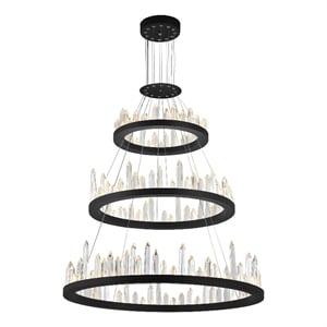 CWI Lighting Juliette Transitional Metal LED Chandelier in Black