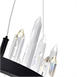 CWI Lighting Transitional Metal LED Chandelier in Black