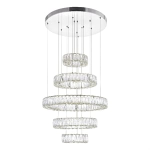 CWI Lighting Madeline Contemporary Metal LED Chandelier in Chrome