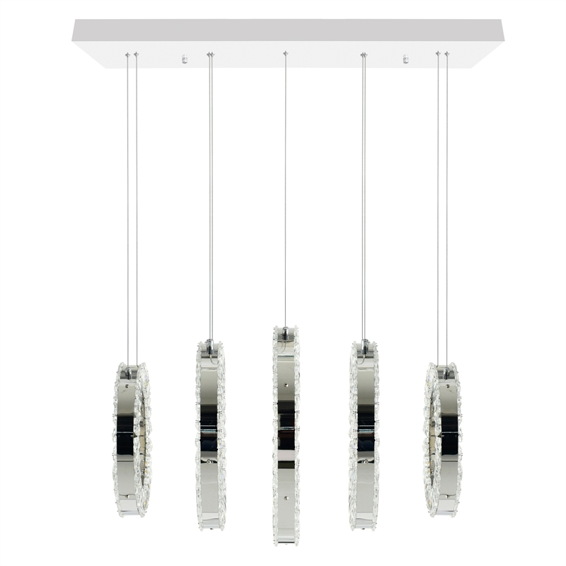 CWI Lighting Celina Contemporary Metal LED Chandelier in Chrome
