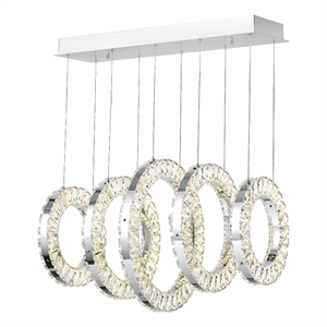 CWI Lighting Celina Contemporary Metal LED Chandelier in Chrome