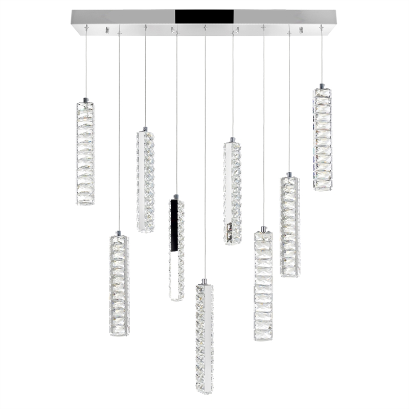 CWI Lighting Celina Contemporary Metal Chandelier with Dimmer in Chrome