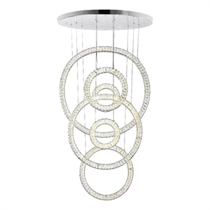 CWI Lighting Celina Contemporary Metal LED Integrated Chandelier in Chrome