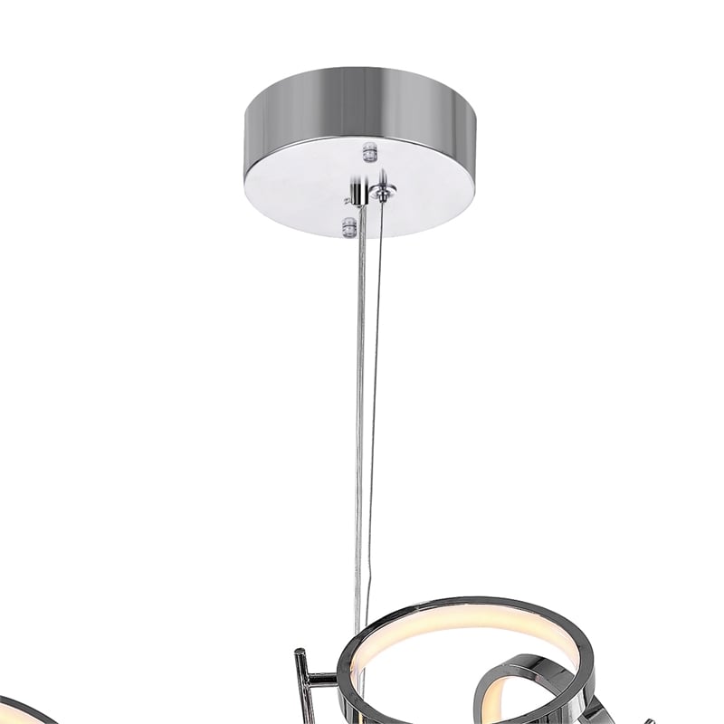 cwi lighting colette 3contemporary metal led chandelier in chrome
