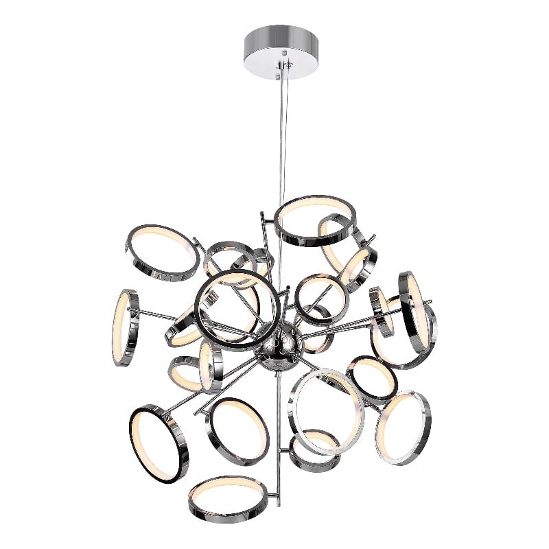 CWI Lighting Colette 3Contemporary Metal LED Chandelier in Chrome