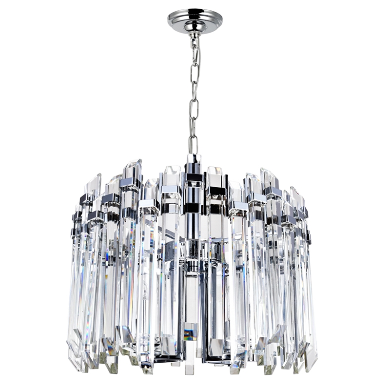 CWI Lighting Henrietta 4 Light Transitional Metal Chandelier in Chrome