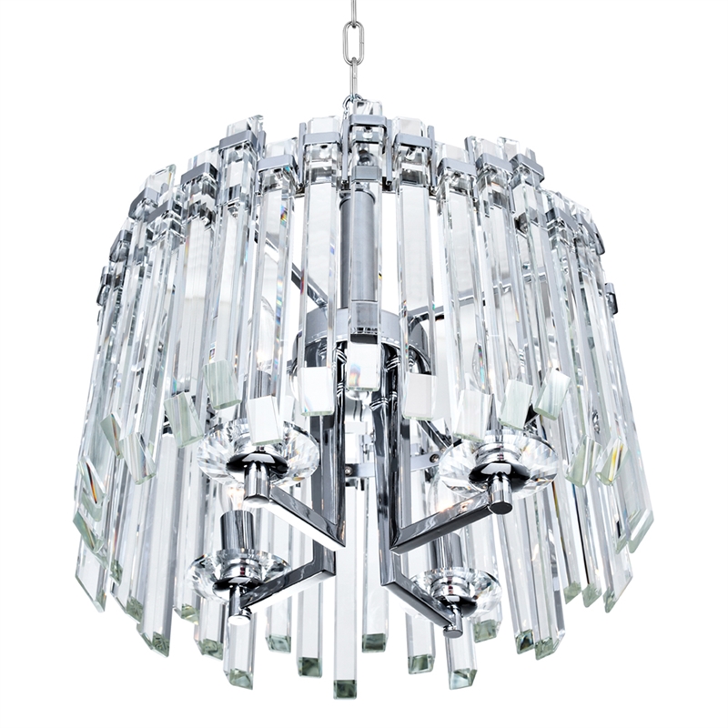 CWI Lighting Henrietta 4 Light Transitional Metal Chandelier in Chrome