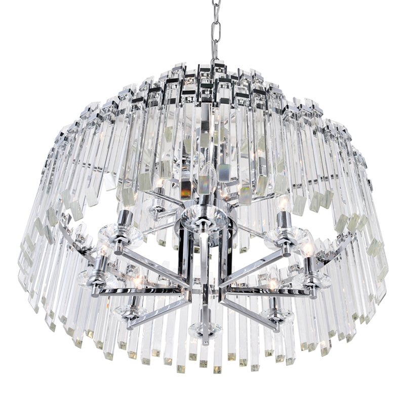 CWI Lighting Henrietta 12 Light Transitional Metal Chandelier in Chrome