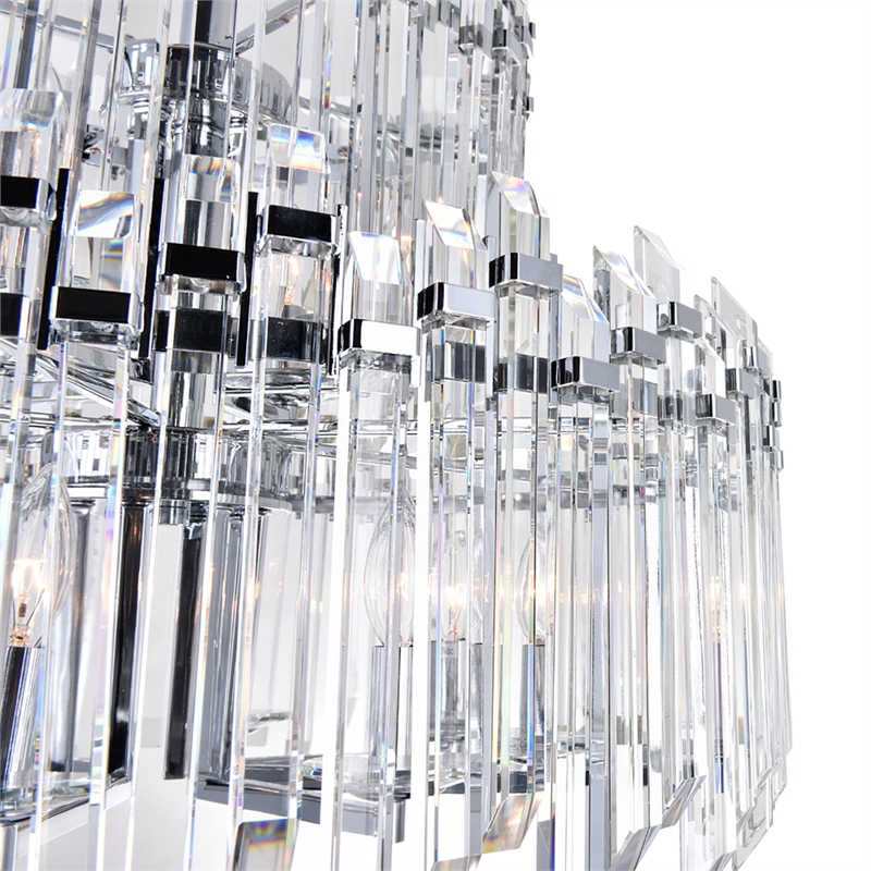 CWI Lighting Henrietta 12 Light Transitional Metal Chandelier in Chrome