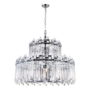 CWI Lighting Henrietta 12 Light Transitional Metal Chandelier in Chrome