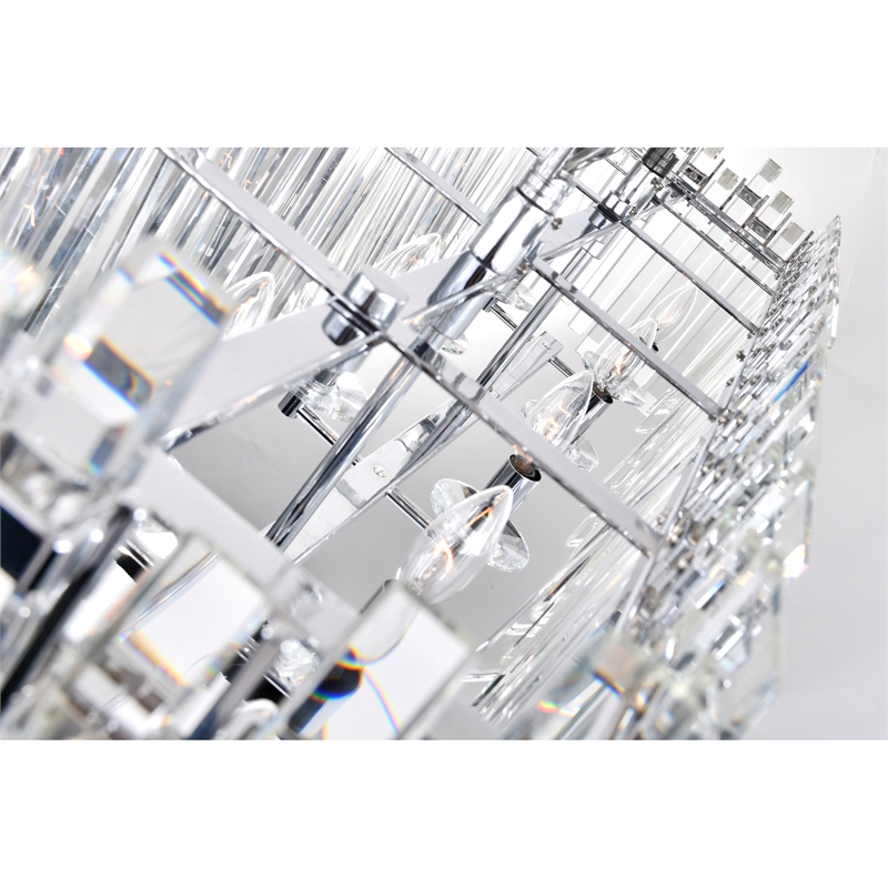 CWI Lighting Henrietta 10 Light Transitional Metal Chandelier in Chrome