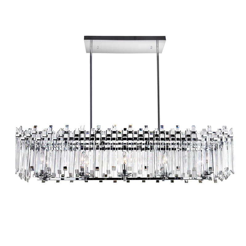 CWI Lighting Henrietta 10 Light Transitional Metal Chandelier in Chrome