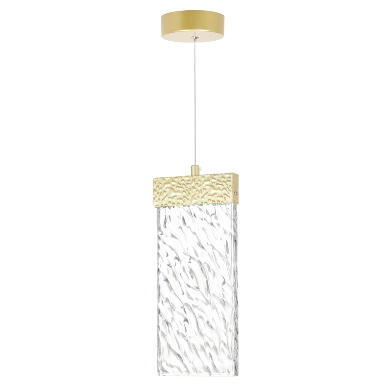 CWI Lighting Carolina Contemporary Metal LED Pendant in Gold Leaf