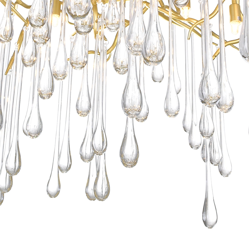 CWI Lighting Anita 10 Light Transitional Metal Chandelier in Gold Leaf