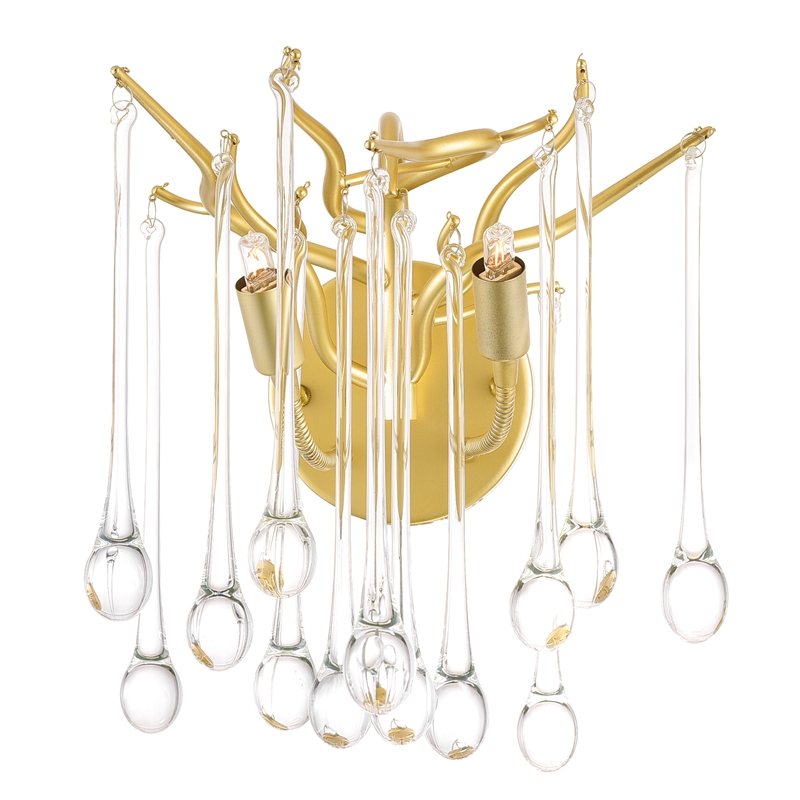 CWI Lighting Anita 2 Light Transitional Metal Wall Sconce in Gold Leaf