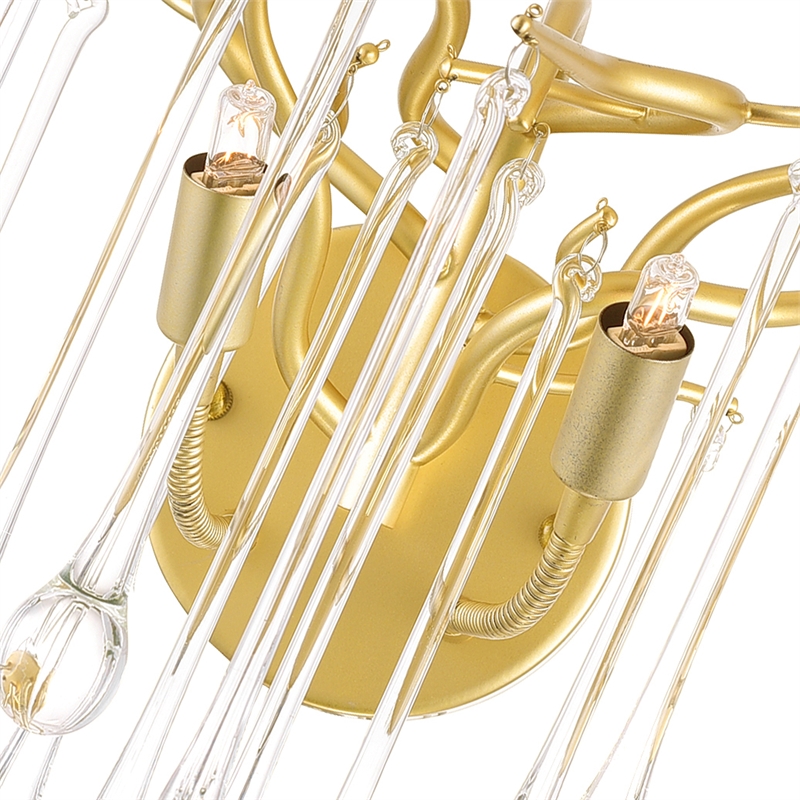 CWI Lighting Anita 2 Light Transitional Metal Wall Sconce in Gold Leaf