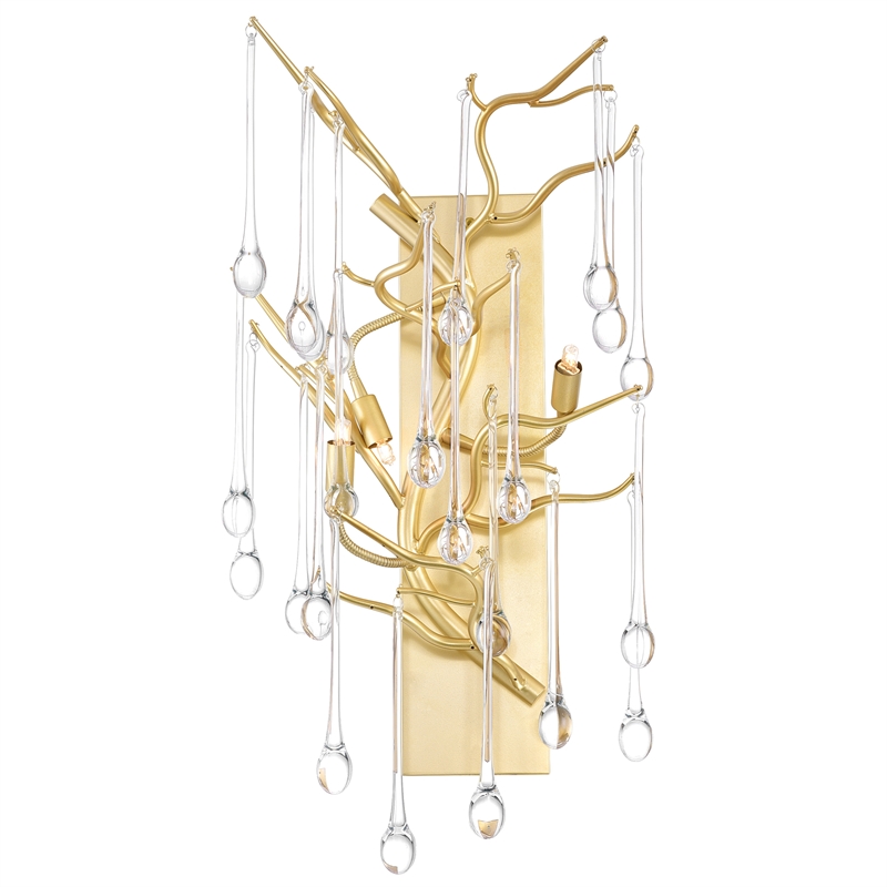 CWI Lighting Anita 3 Light Transitional Metal Wall Sconce in Gold Leaf