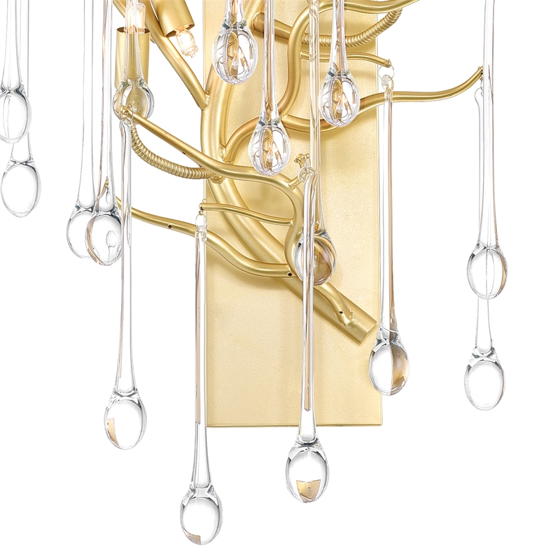 CWI Lighting Anita 3 Light Transitional Metal Wall Sconce in Gold Leaf