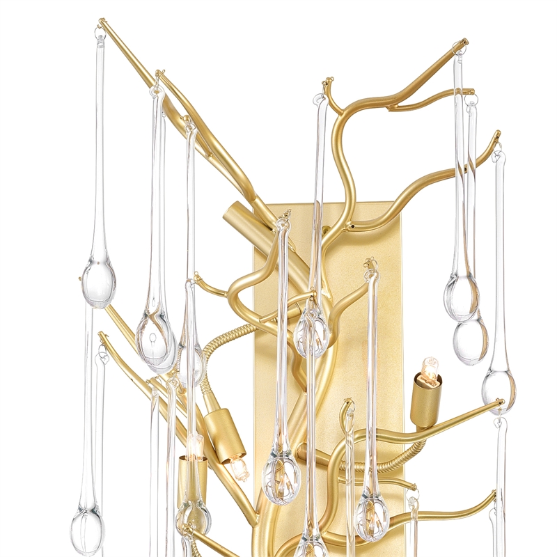 CWI Lighting Anita 3 Light Transitional Metal Wall Sconce in Gold Leaf