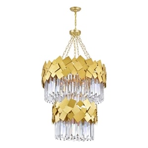 CWI Lighting Panache 10 Light Down Contemporary Metal Chandelier in Gold