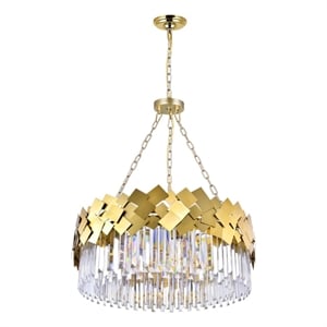 CWI Lighting Panache 8 Light Down Contemporary Metal Chandelier in Gold