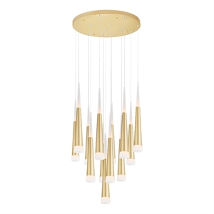 CWI Lighting Andes Contemporary Metal LED Multi Light Pendant in Satin Gold