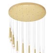 CWI Lighting Andes Contemporary Metal LED Multi Light Pendant in Satin Gold