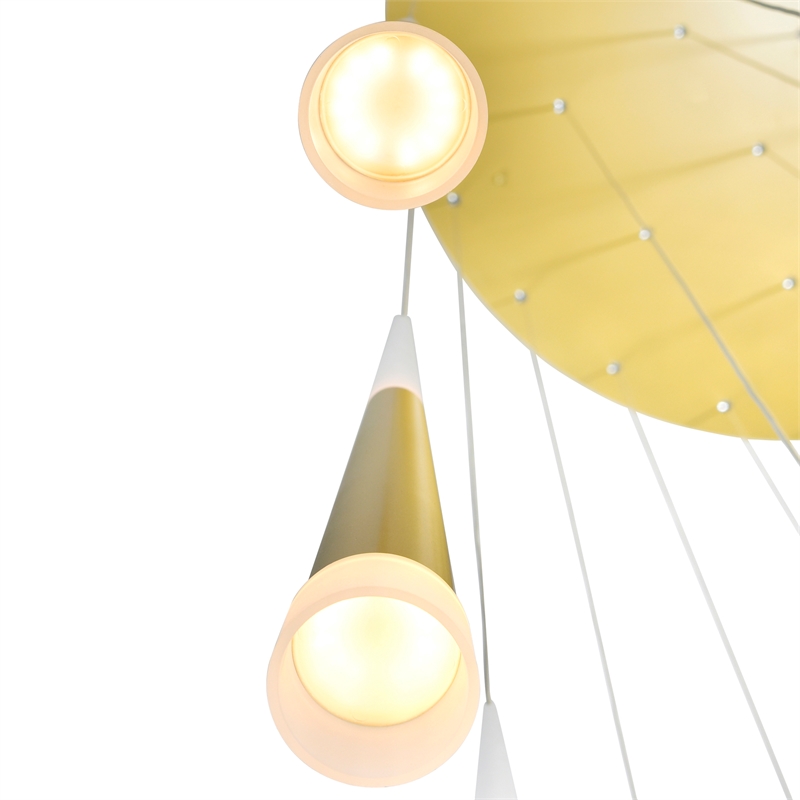 CWI Lighting Andes Contemporary Metal LED Multi Light Pendant in Satin Gold