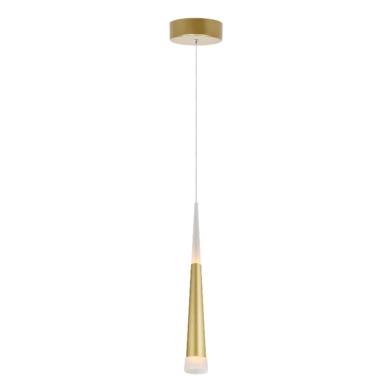 CWI Lighting AndesContemporary Metal LED Down Mini Pendant in Satin Gold