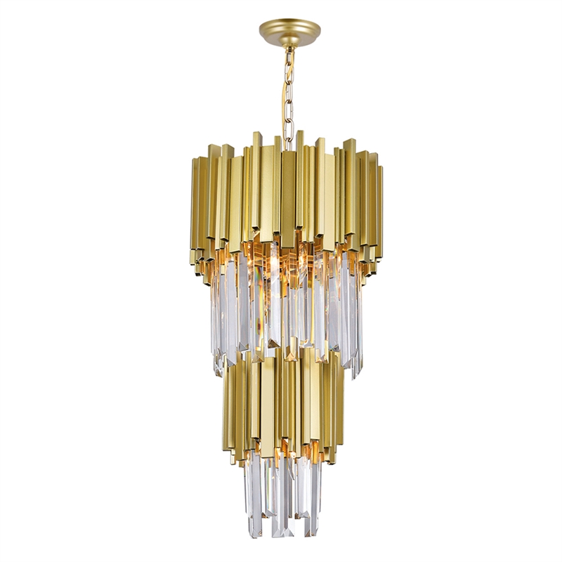 CWI Lighting Deco 4 Light Down Contemporary Metal Mini Chandelier in Gold