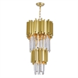 CWI Lighting Deco 4 Light Down Contemporary Metal Mini Chandelier in Gold