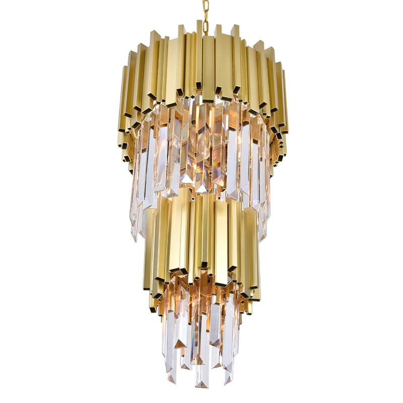 CWI Lighting Deco 4 Light Down Contemporary Metal Mini Chandelier in Gold