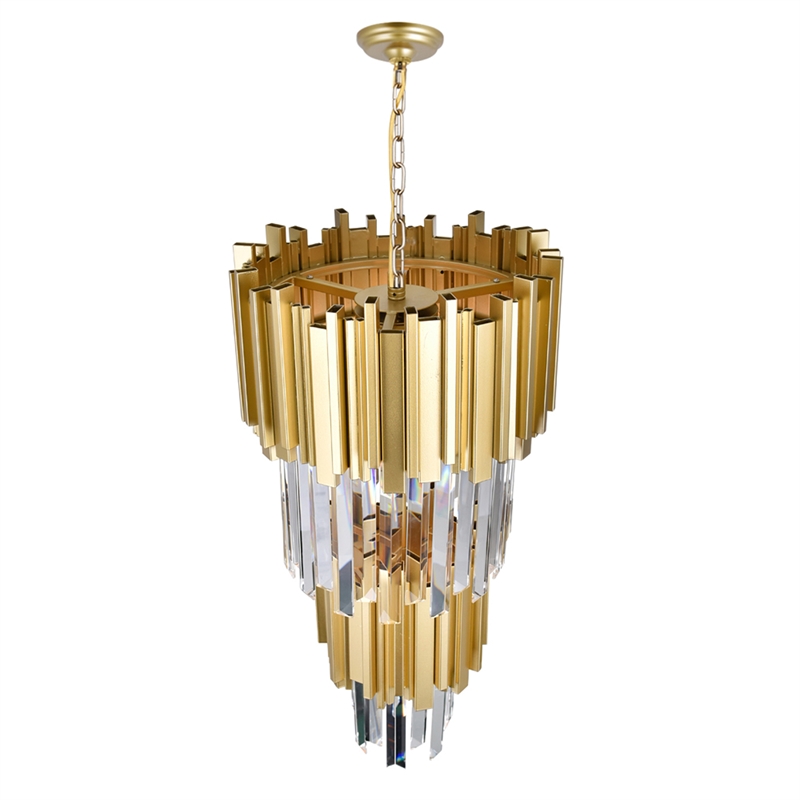 CWI Lighting Deco 4 Light Down Contemporary Metal Mini Chandelier in Gold
