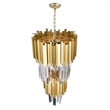 CWI Lighting Deco 4 Light Down Contemporary Metal Mini Chandelier in Gold