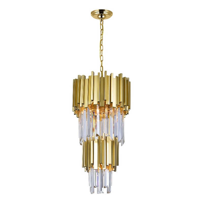 CWI Lighting Deco 4 Light Down Contemporary Metal Mini Chandelier in Gold
