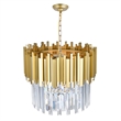 CWI Lighting Deco 4 Light Down Contemporary Metal Chandelier in Gold