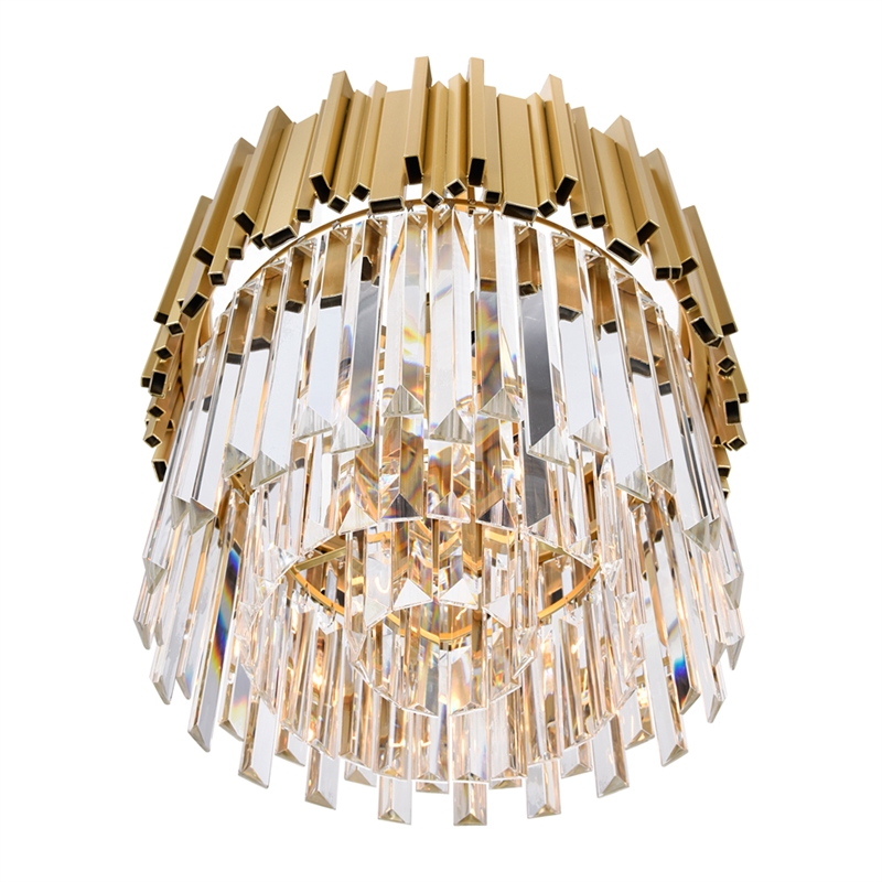 CWI Lighting Deco 4 Light Down Contemporary Metal Chandelier in Gold