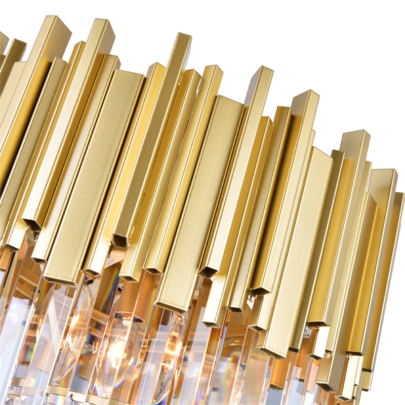 CWI Lighting Deco 4 Light Down Contemporary Metal Chandelier in Gold