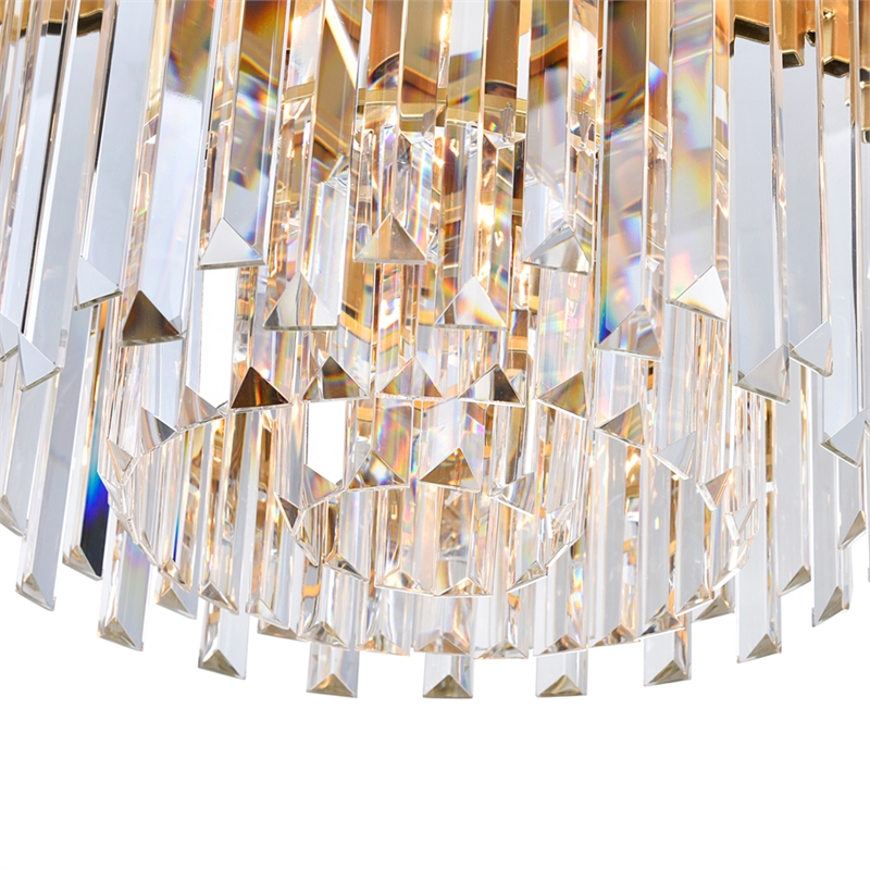 CWI Lighting Deco 4 Light Down Contemporary Metal Chandelier in Gold