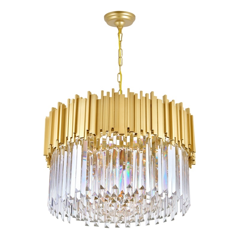 CWI Lighting Deco 7 Light Down Contemporary Metal Chandelier in Gold