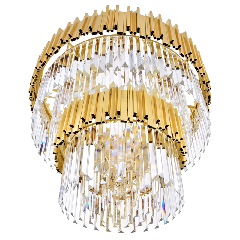 CWI Lighting Deco 12 Light Down Contemporary Metal Chandelier in Gold