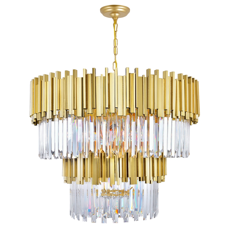 CWI Lighting Deco 12 Light Down Contemporary Metal Chandelier in Gold