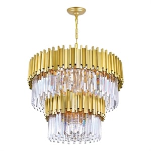 CWI Lighting Deco 12 Light Down Contemporary Metal Chandelier in Gold