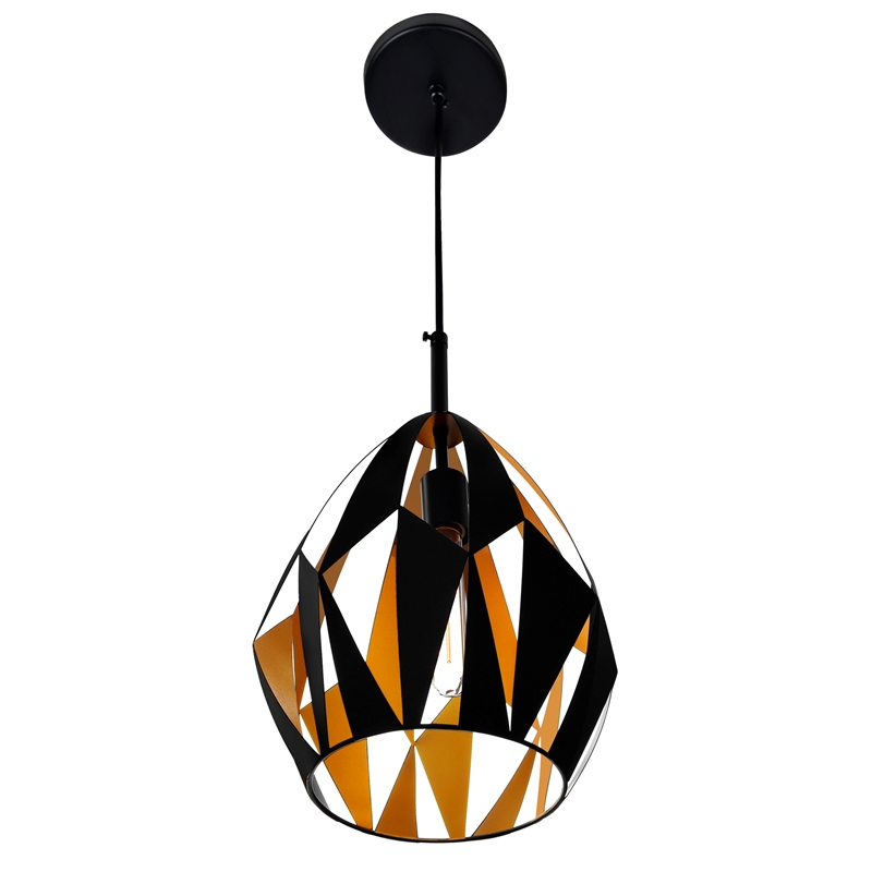 CWI Lighting Oxide 1 Light Contemporary Metal Pendant in Black/Copper