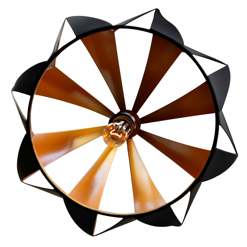 CWI Lighting Oxide 1 Light Contemporary Metal Pendant in Black/Copper