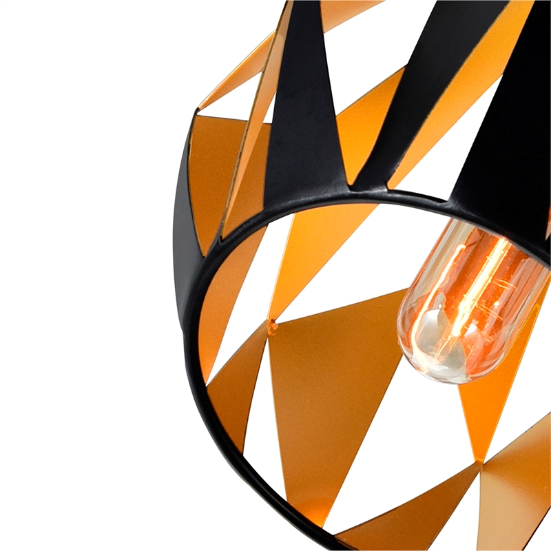 CWI Lighting Oxide 1 Light Contemporary Metal Pendant in Black/Copper